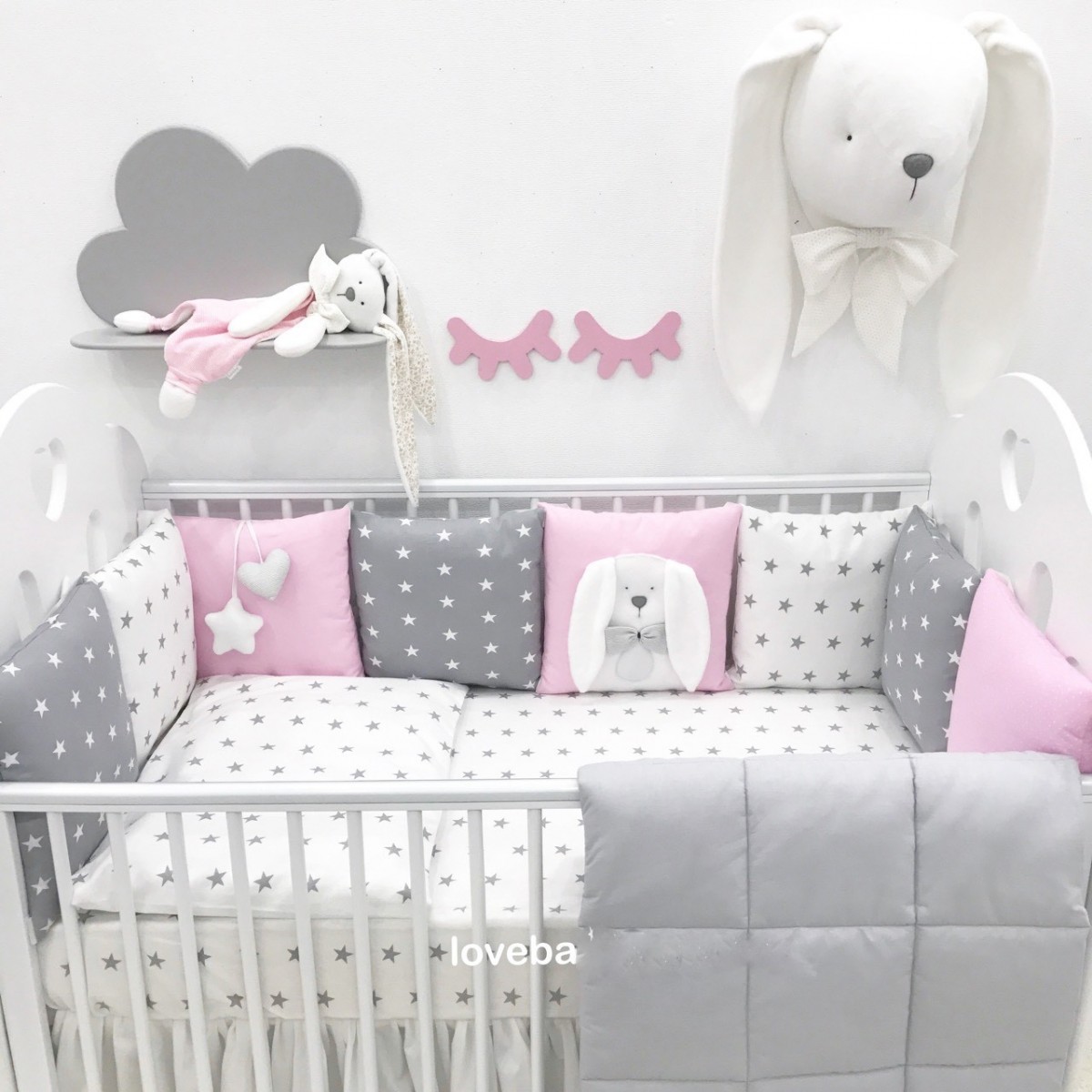 LoveBabyToys Комплект в детскую кроватку с подушечками